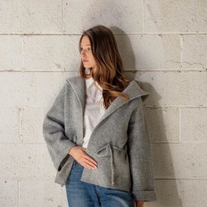 Anthropologie Soft Gray Teddy Jacket